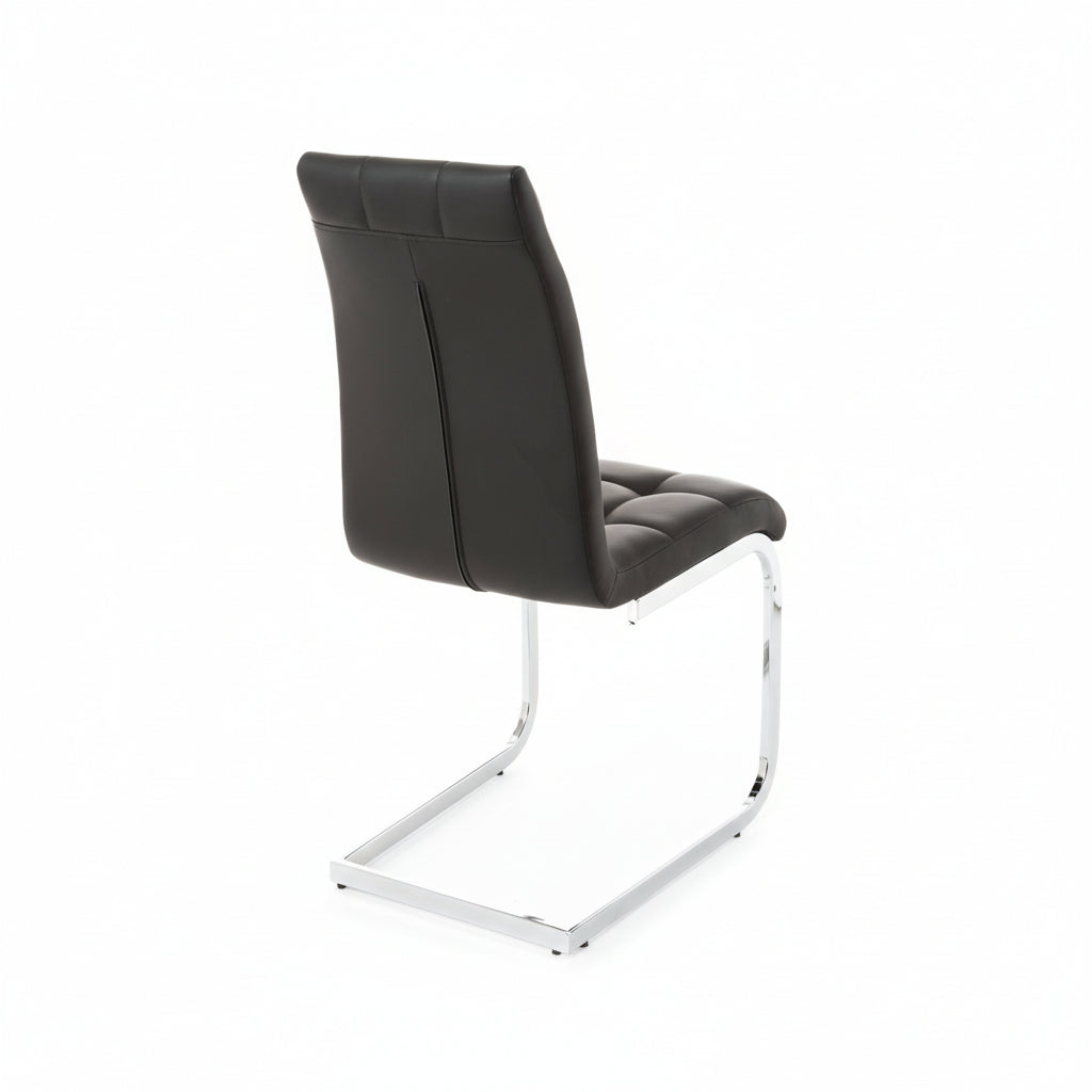 Set 4 sedie moderne in ecopelle Darlington Black