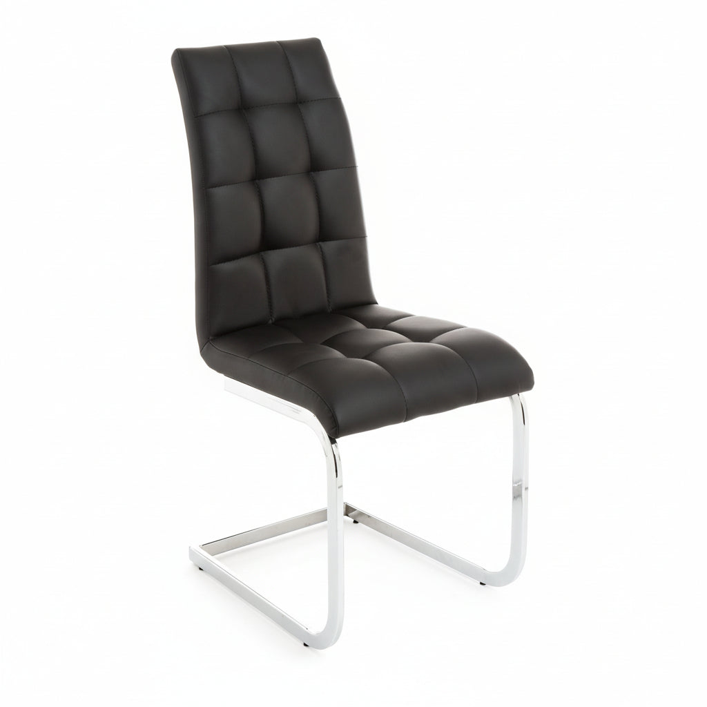 Set 4 sedie moderne in ecopelle Darlington Black