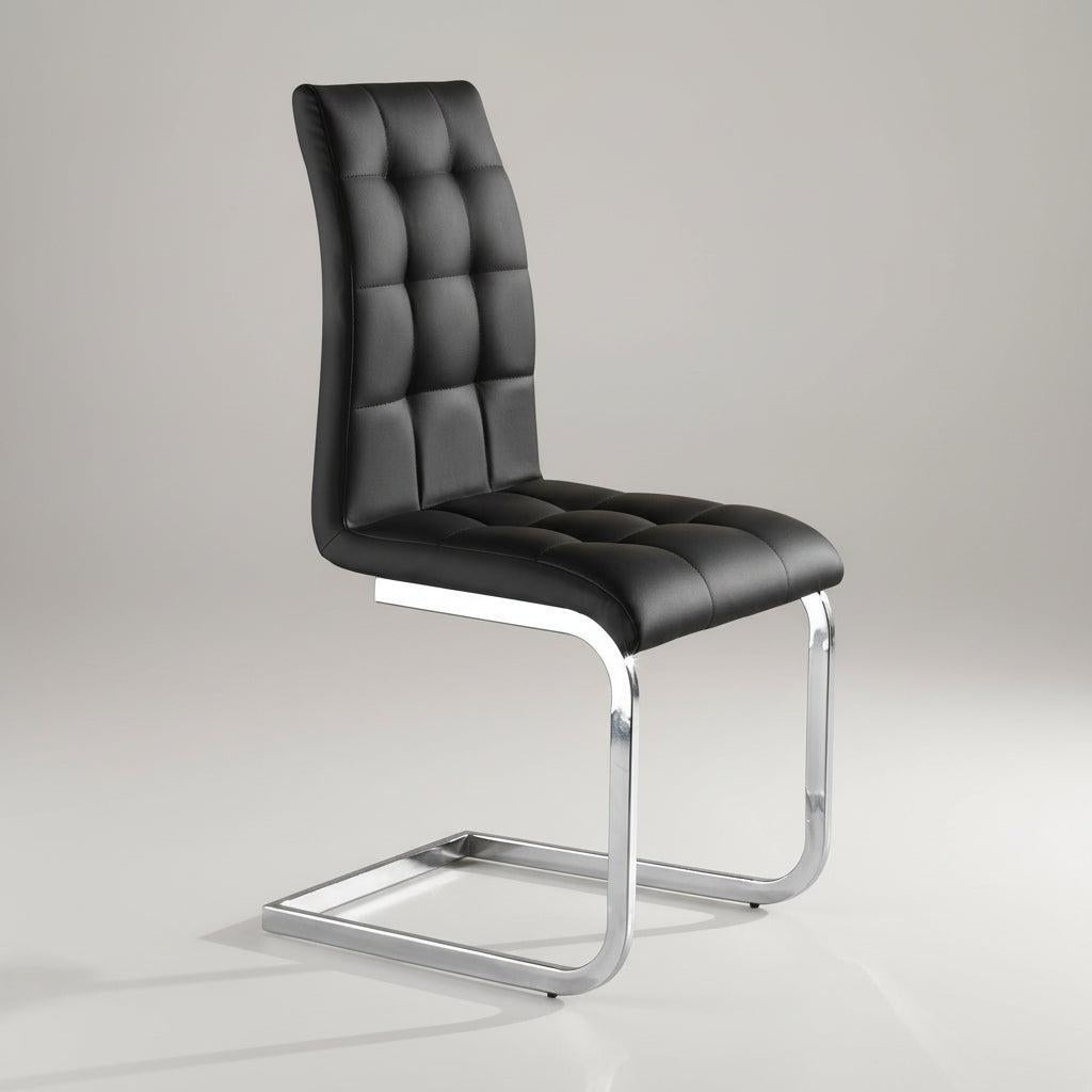 Set 4 sedie moderne in ecopelle Darlington Black