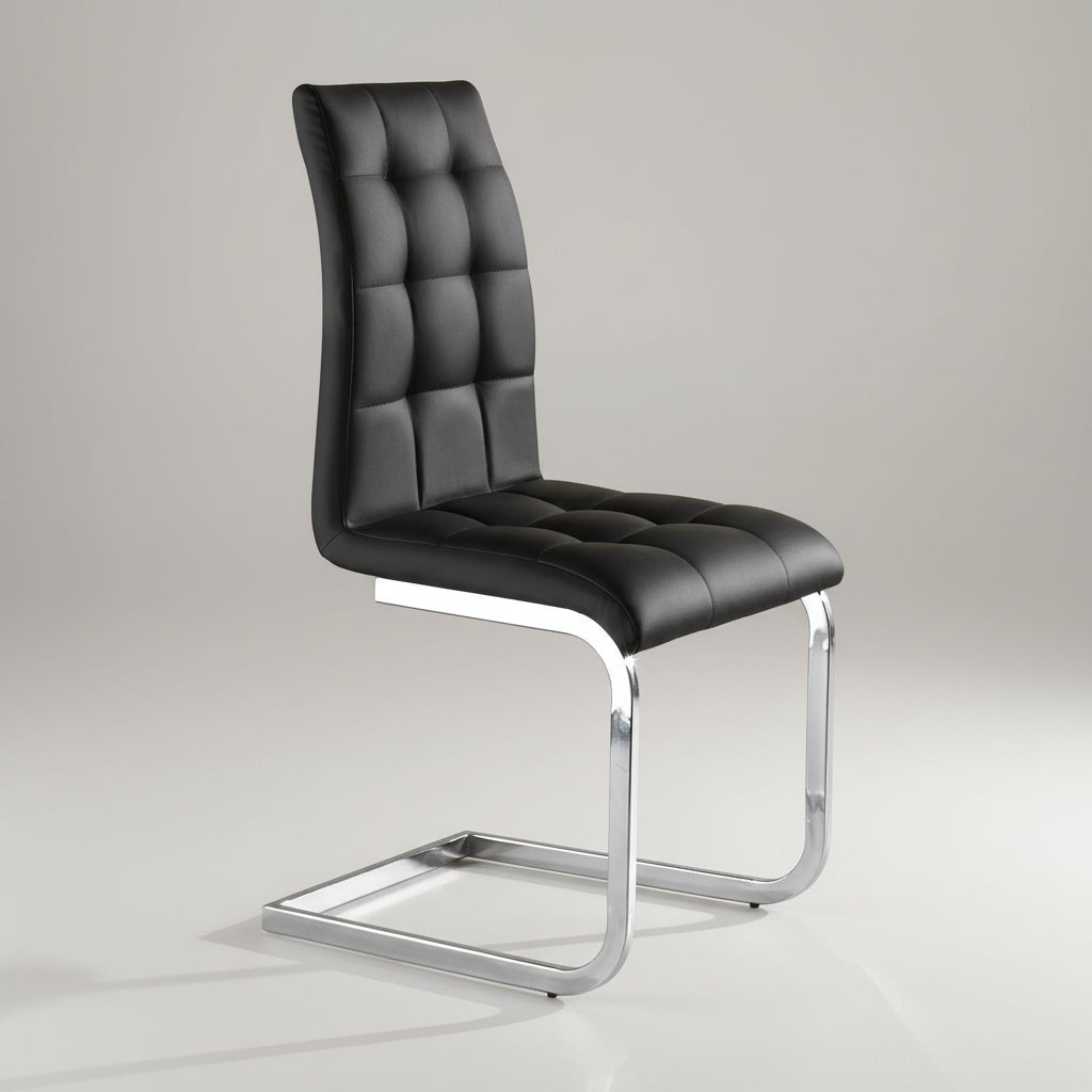 Set 4 sedie moderne in ecopelle Darlington Black