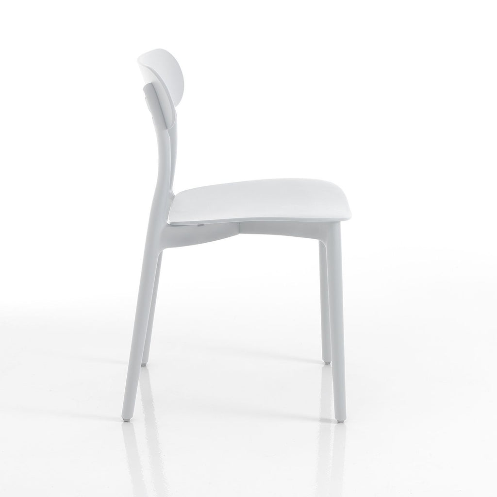 Set 4 sedie da cucina da esterno / interno Luck White