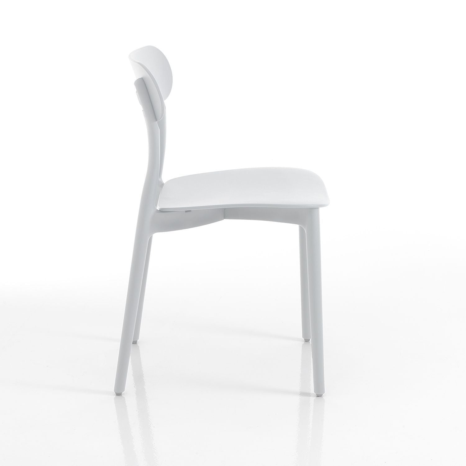 Set 4 sedie da cucina da esterno / interno Luck White