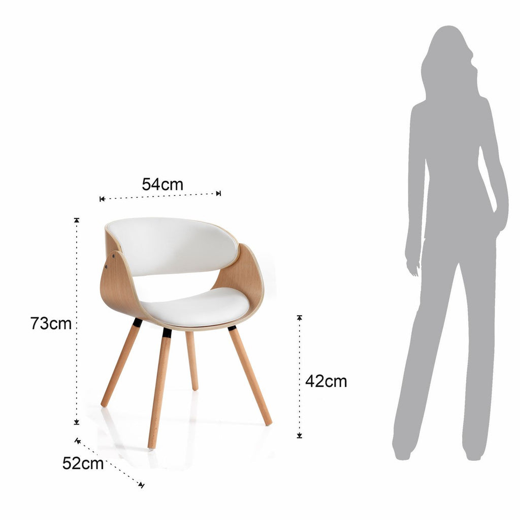 Sedia in legno moderna Once Evo White