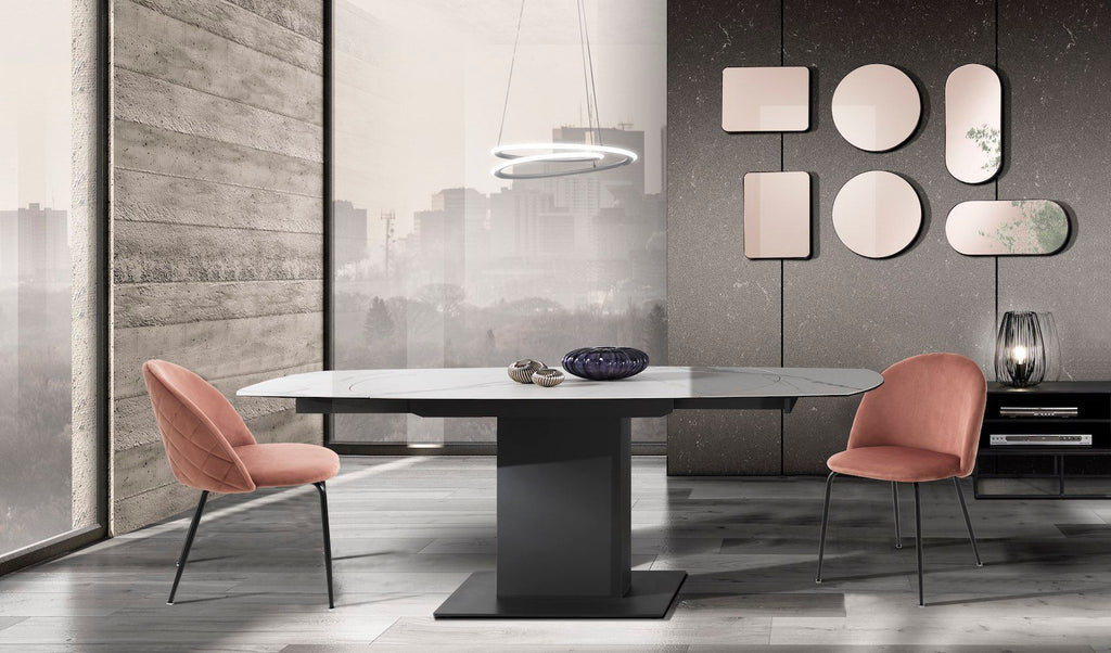 Set 4 sedie imbottite per sala da pranzo While Pink