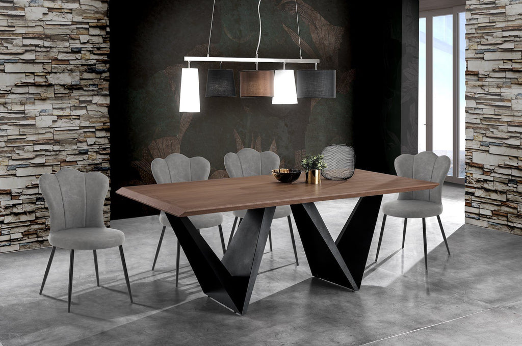 Set 4 sedie imbottite in pelle sintetica Tarja Grey