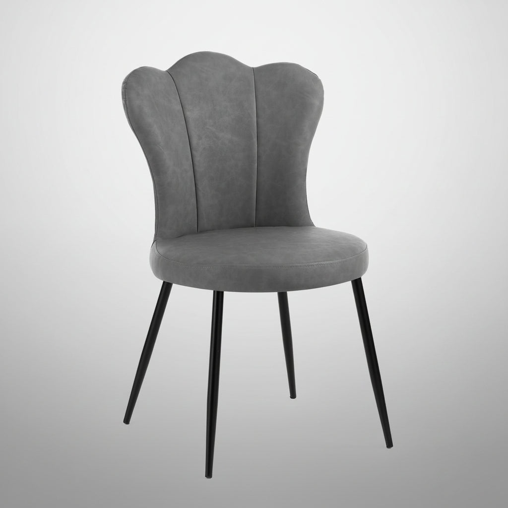 Set 4 sedie imbottite in pelle sintetica Tarja Grey