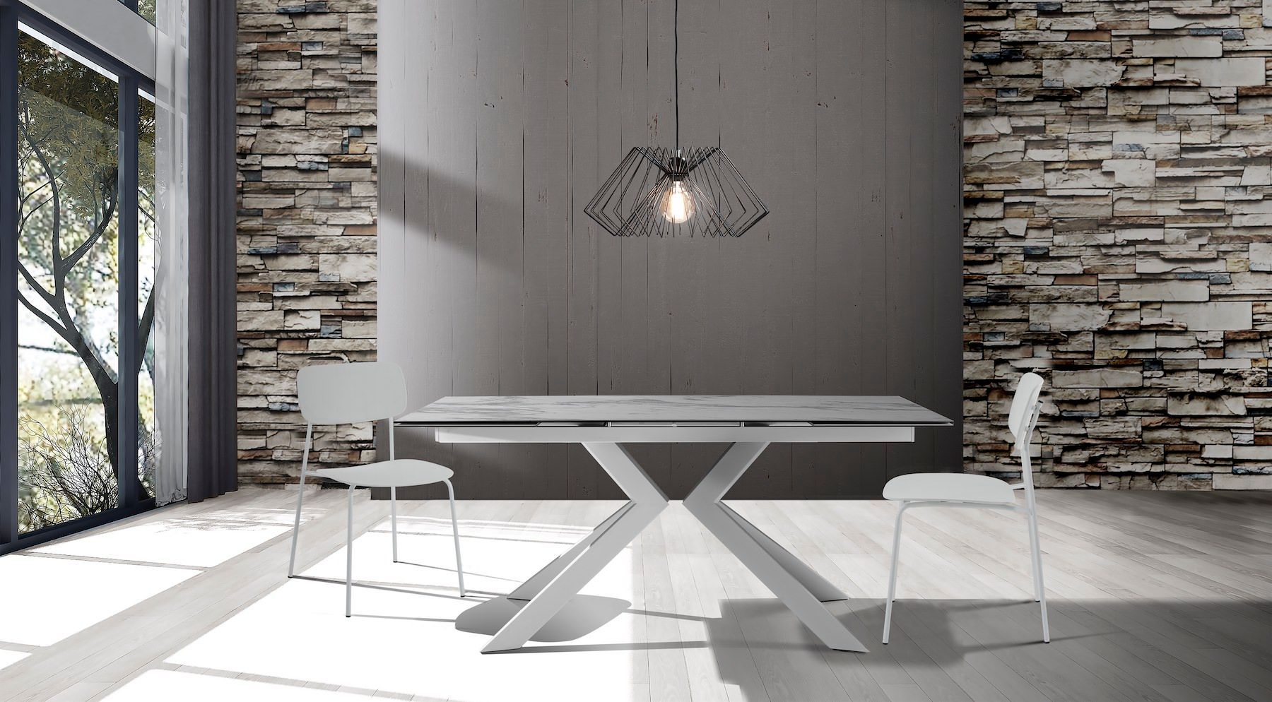 Set 4 sedie impilabili design Clarybel White