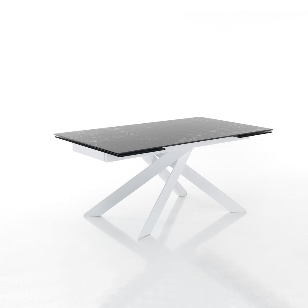 Tavolo con piano in ceramica allungabile Brydon Marble 2