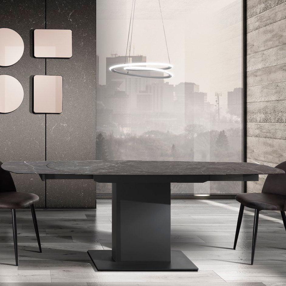 Tavolo allungabile con piano in ceramica Campbell Black