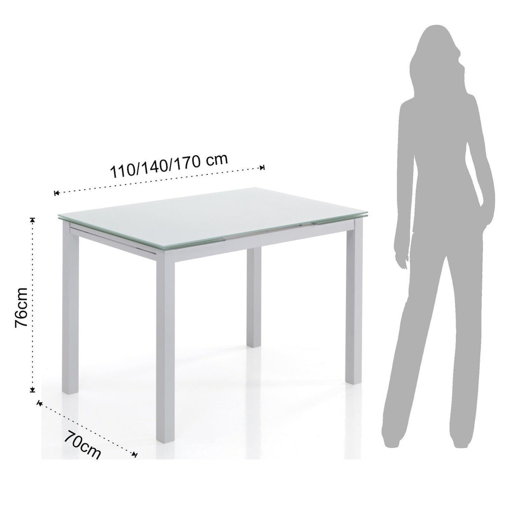 Tavolo rettangolare allungabile 110x70 cm Learn White
