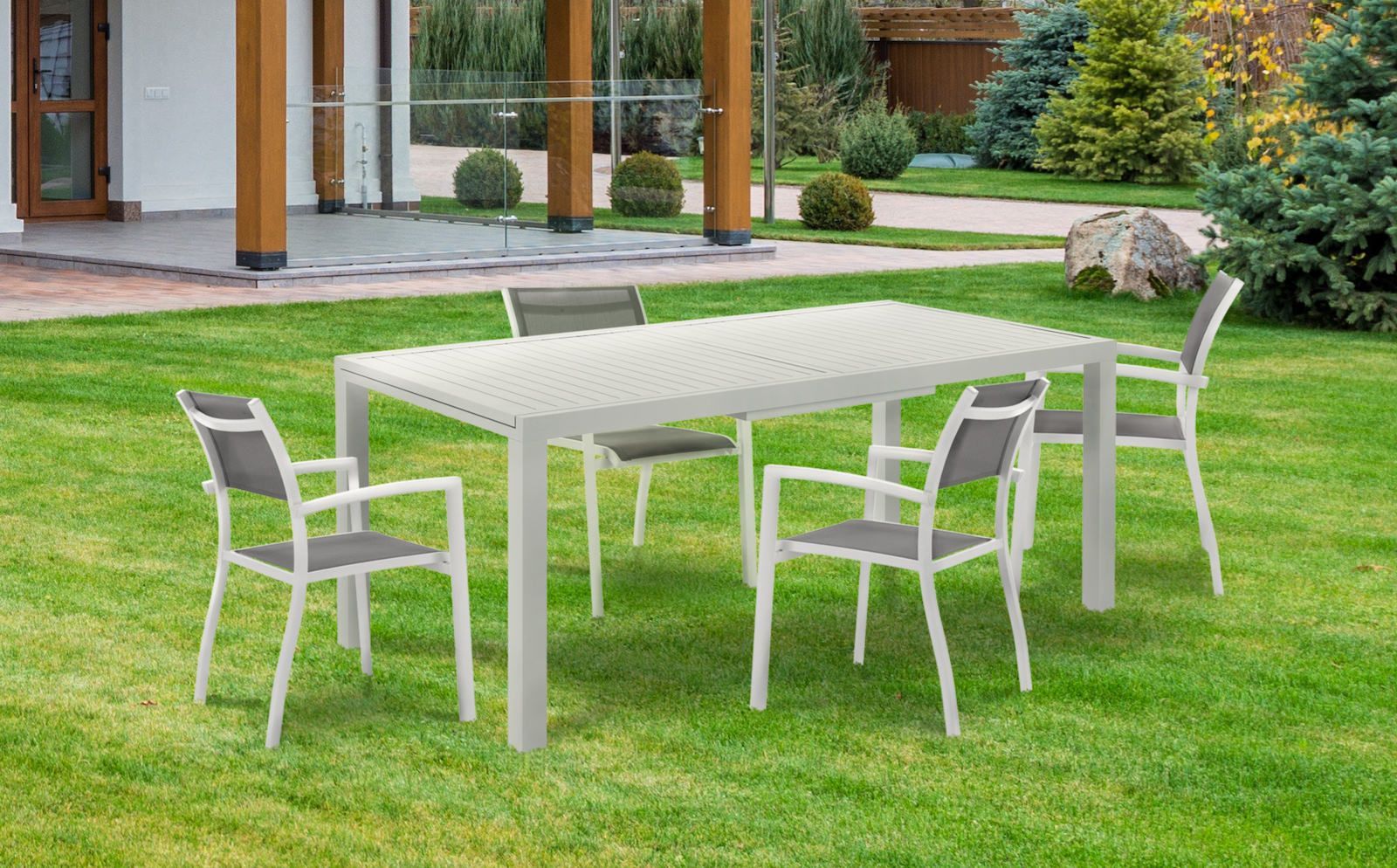 Tavolo da giardino allungabile bianco Brady 90