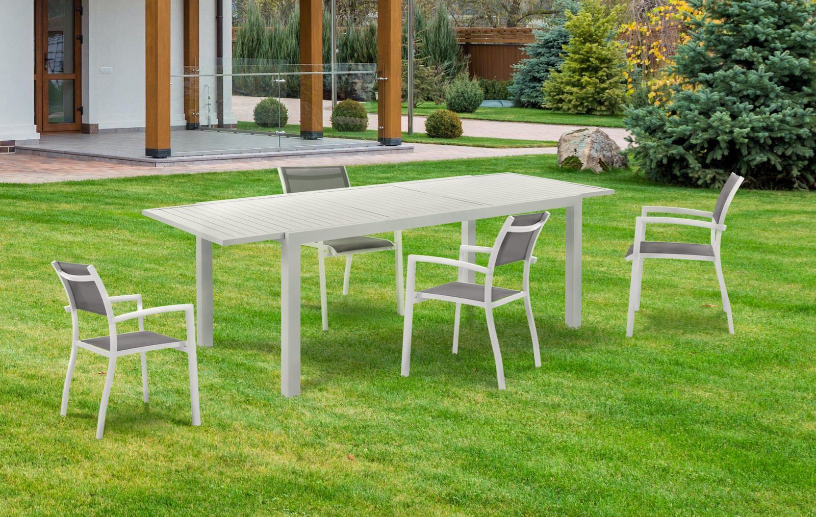 Tavolo da giardino allungabile bianco Brady 90