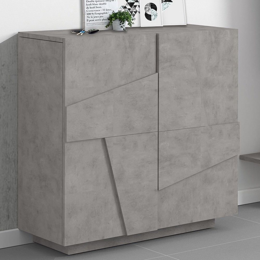 Scarpiera salvaspazio a due ante e 4 ripiani Taylor Cement