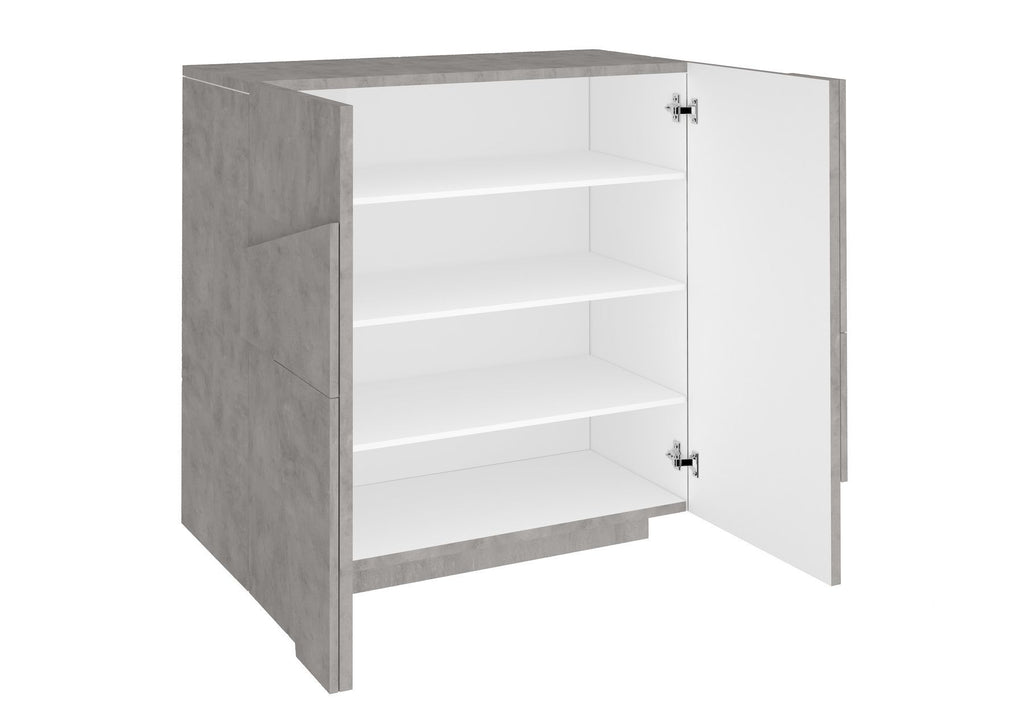 Scarpiera salvaspazio a due ante e 4 ripiani Taylor Cement