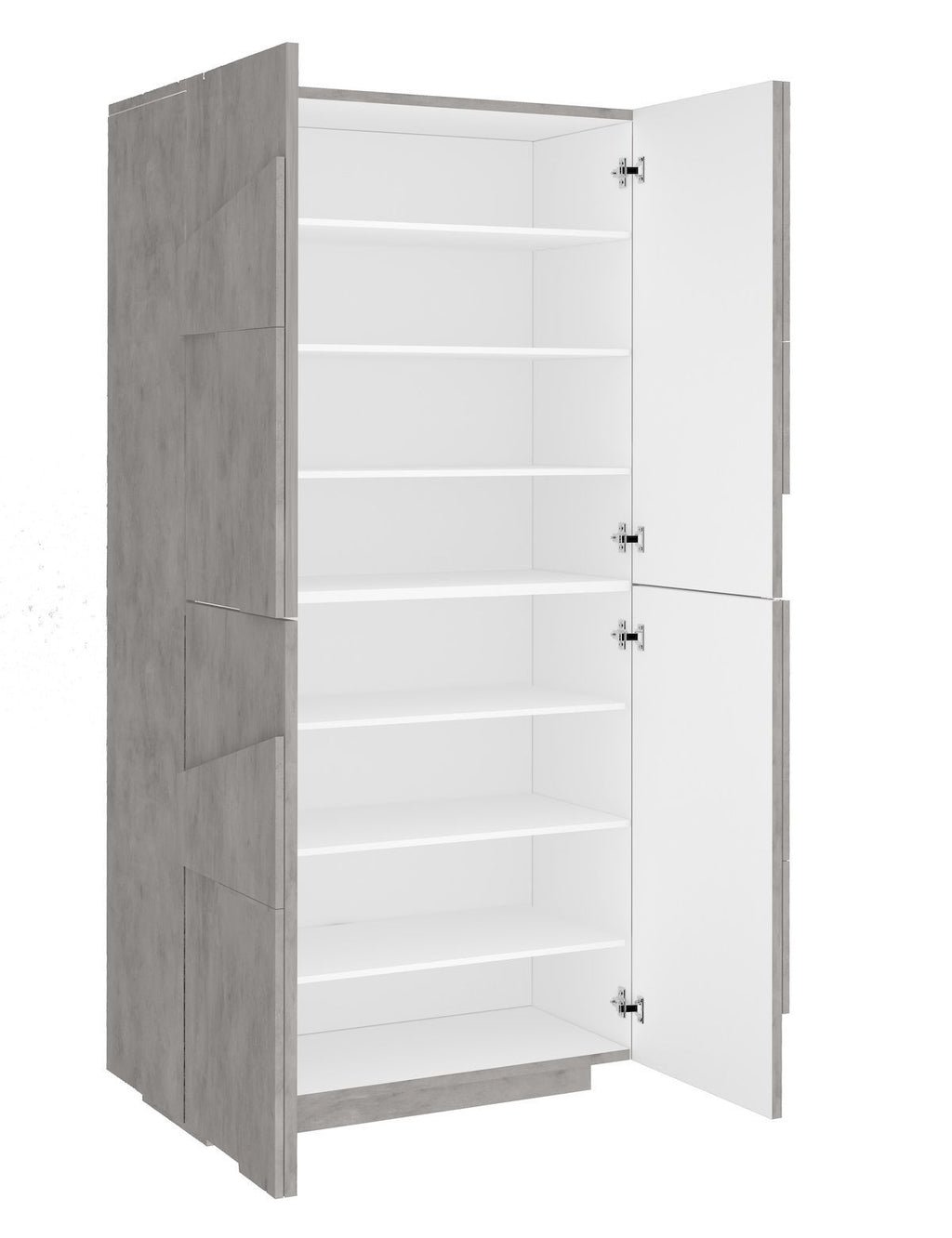 Scarpiera design a quattro ante e 8 ripiani Taylor Cement