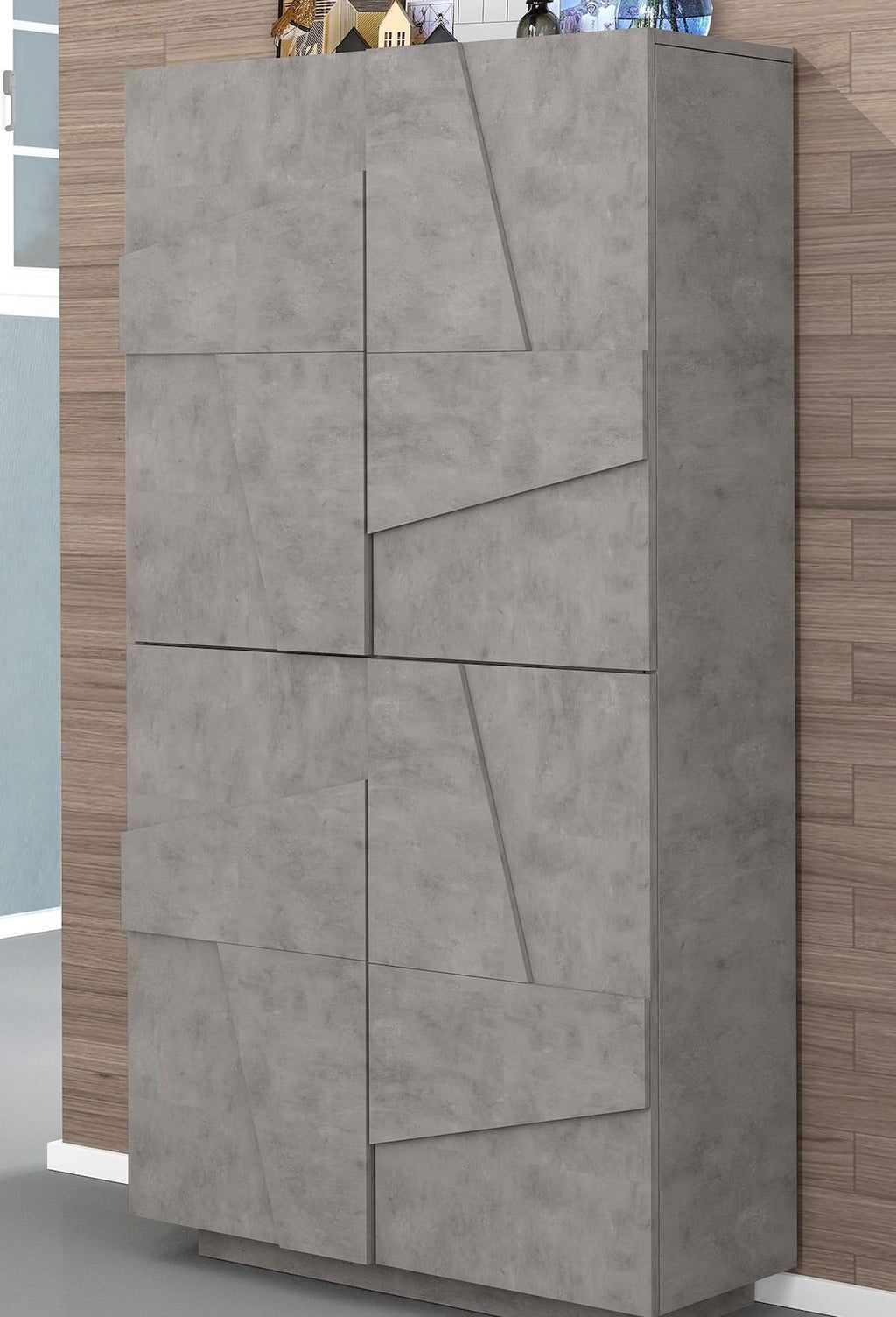 Scarpiera design a quattro ante e 8 ripiani Taylor Cement