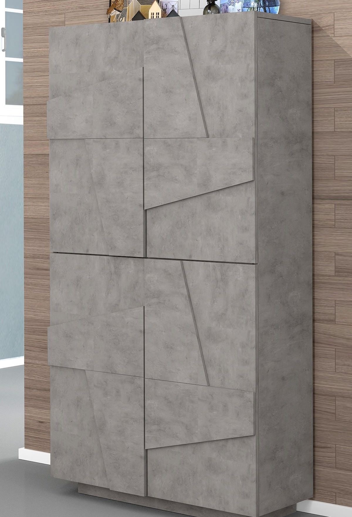 Scarpiera design a quattro ante e 8 ripiani Taylor Cement