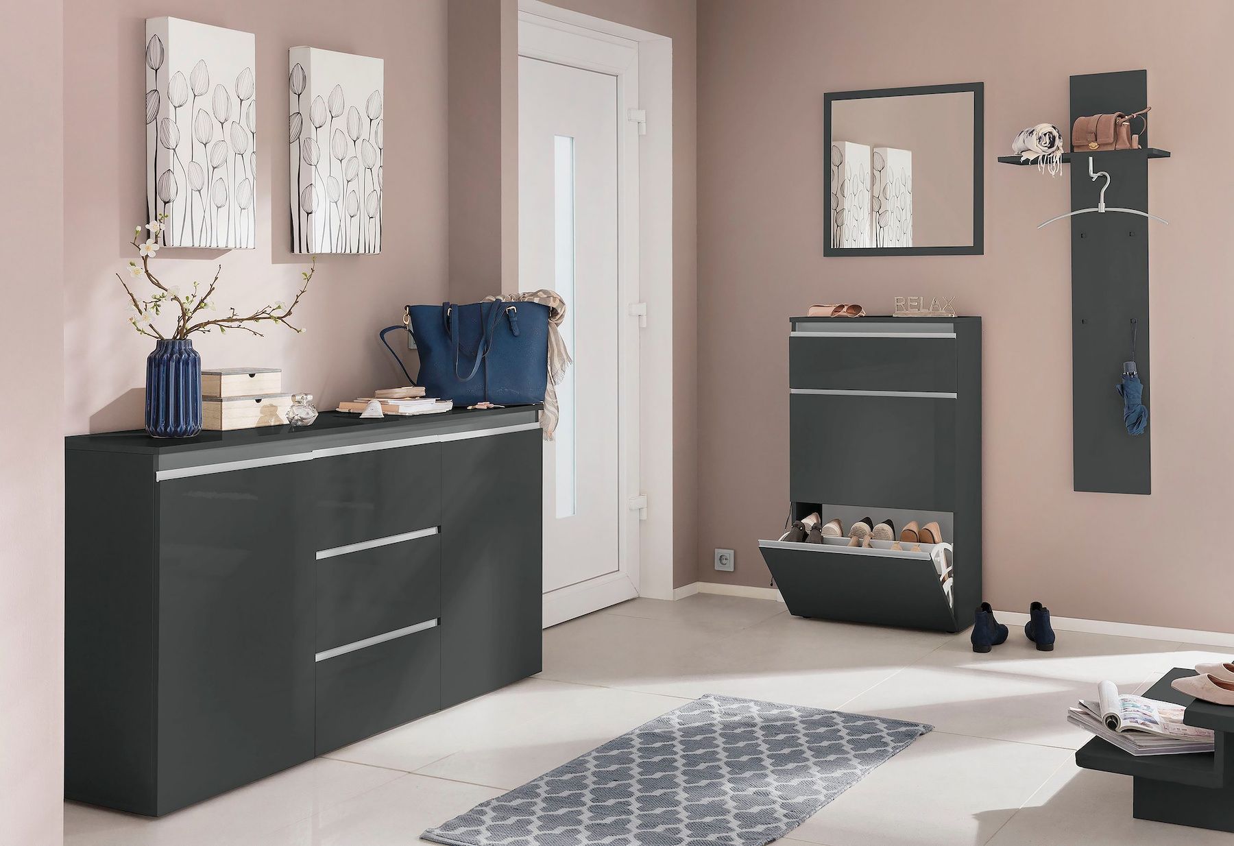 Mobile scarpiera ingresso design moderno Neville Anthrax