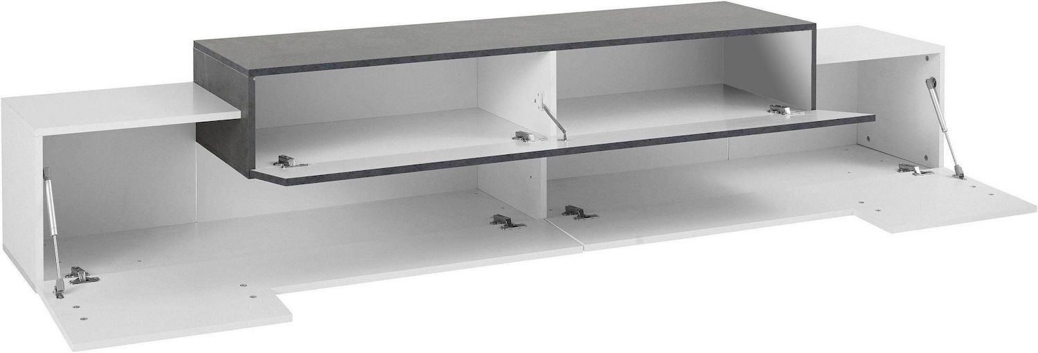 Mobile TV 240 cm laccato bianco Krisen Report