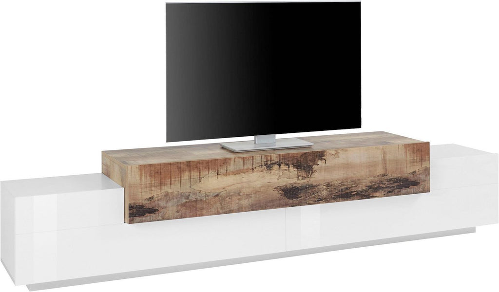 Mobile porta TV 240 cm in MDF laccato lucido Krisen Maple