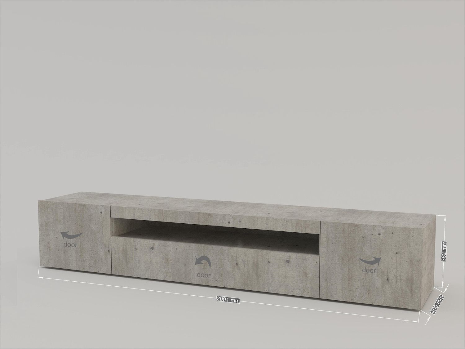 Mobile TV in legno MDF Bandol Cement