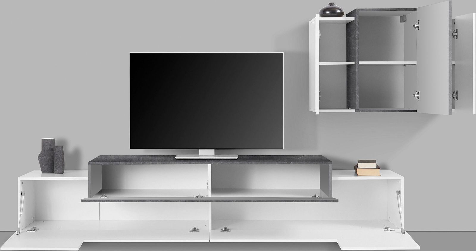 Parete attrezzata moderna Krisen 240 White Report