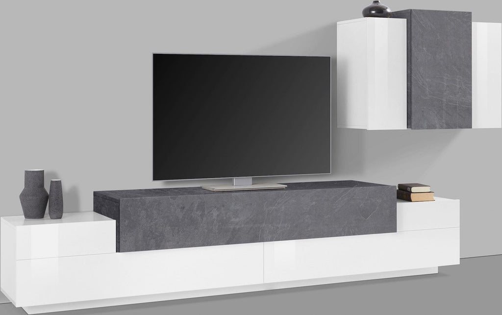 Parete attrezzata moderna Krisen 240 White Report