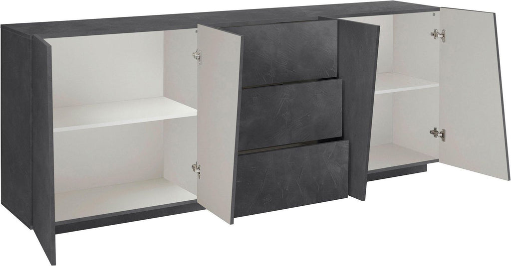 Credenza moderna Annabel 4A/3C Slate