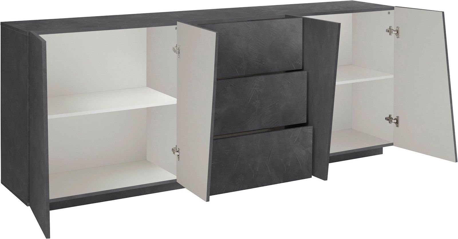 Credenza moderna Annabel 4A/3C Slate