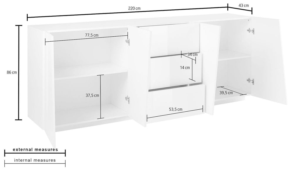 Madia moderna Annabel 4A/3C White