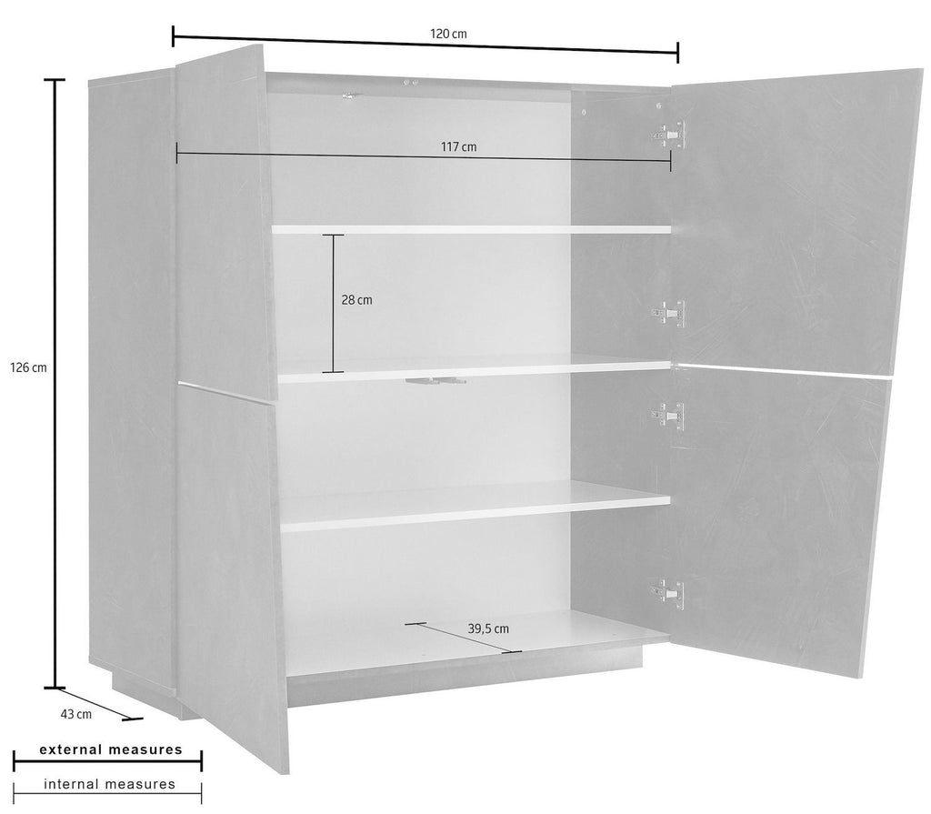 Credenza cucina design moderno Annabel 4A White