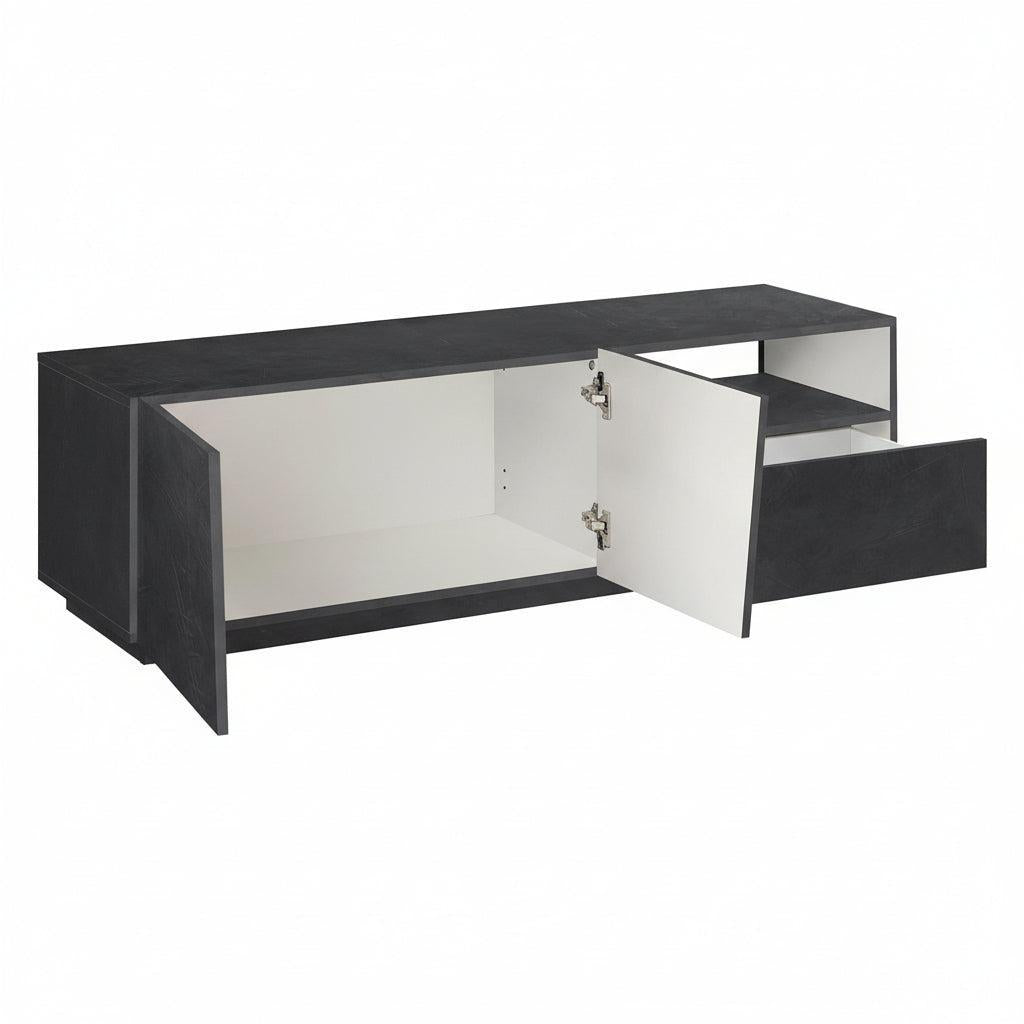 Madia porta TV design moderno Annabel 2A/1C/1V Slate
