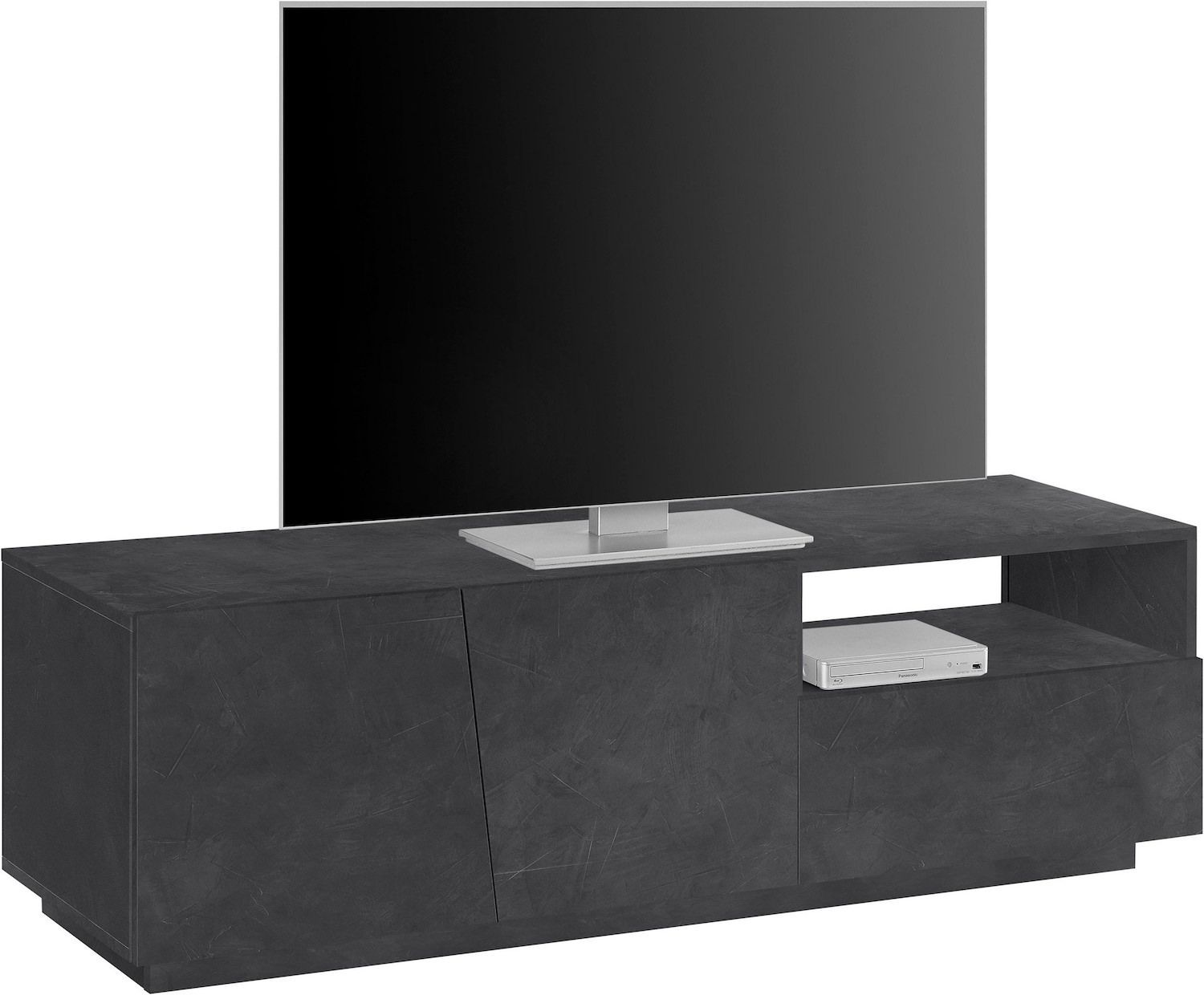 Madia porta TV design moderno Annabel 2A/1C/1V Slate