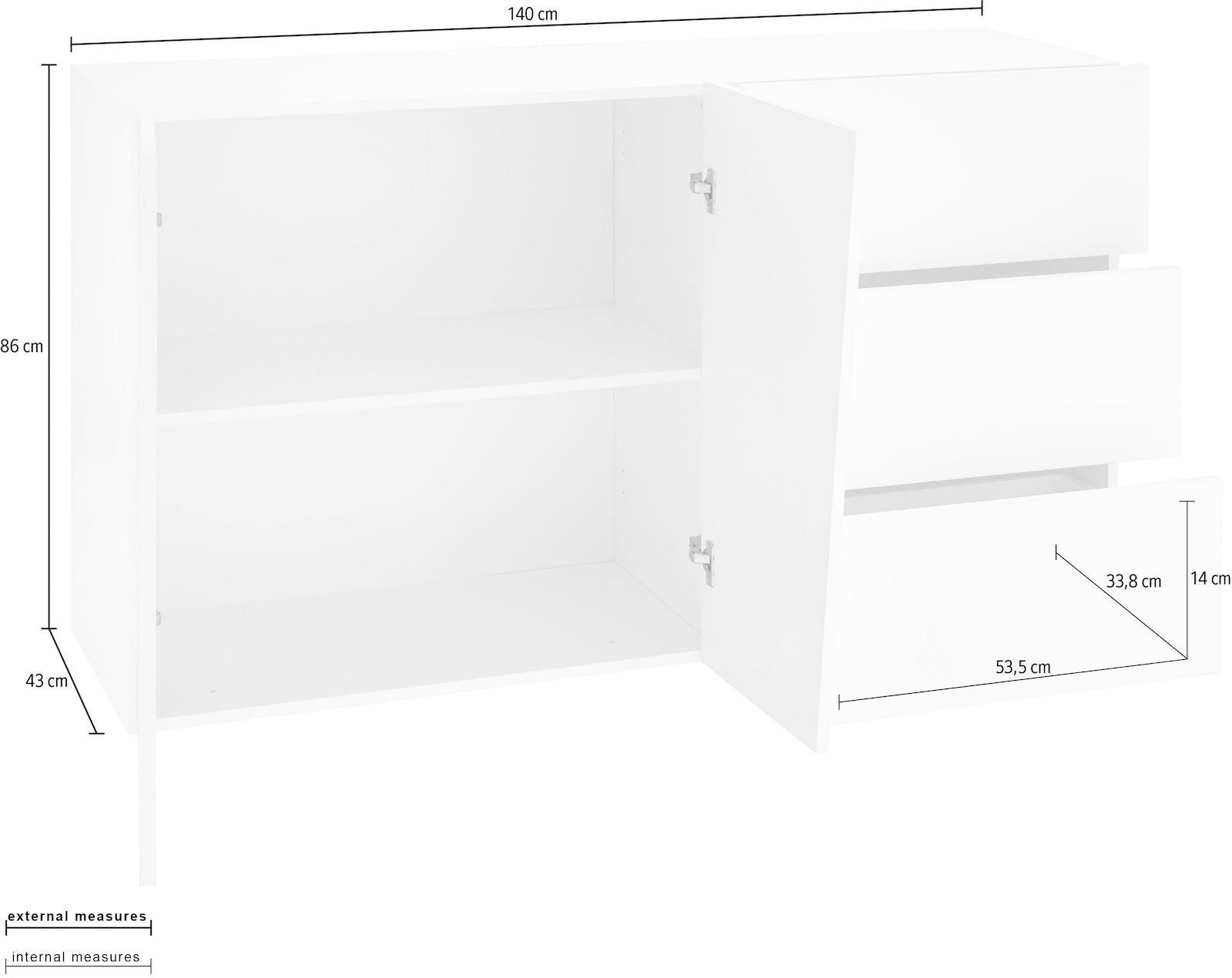 Madia moderna Annabel 2A/3C 140 White