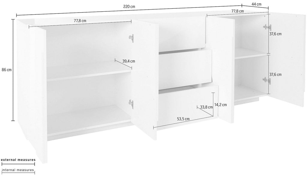 Madia moderna da cucina Taylor 4A/3C White