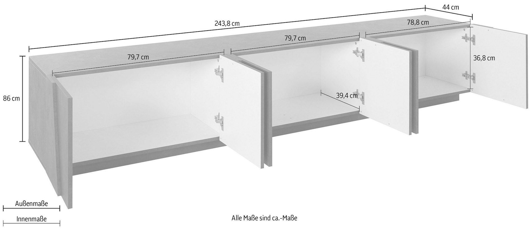 Mobile porta TV Taylor 6A Cement