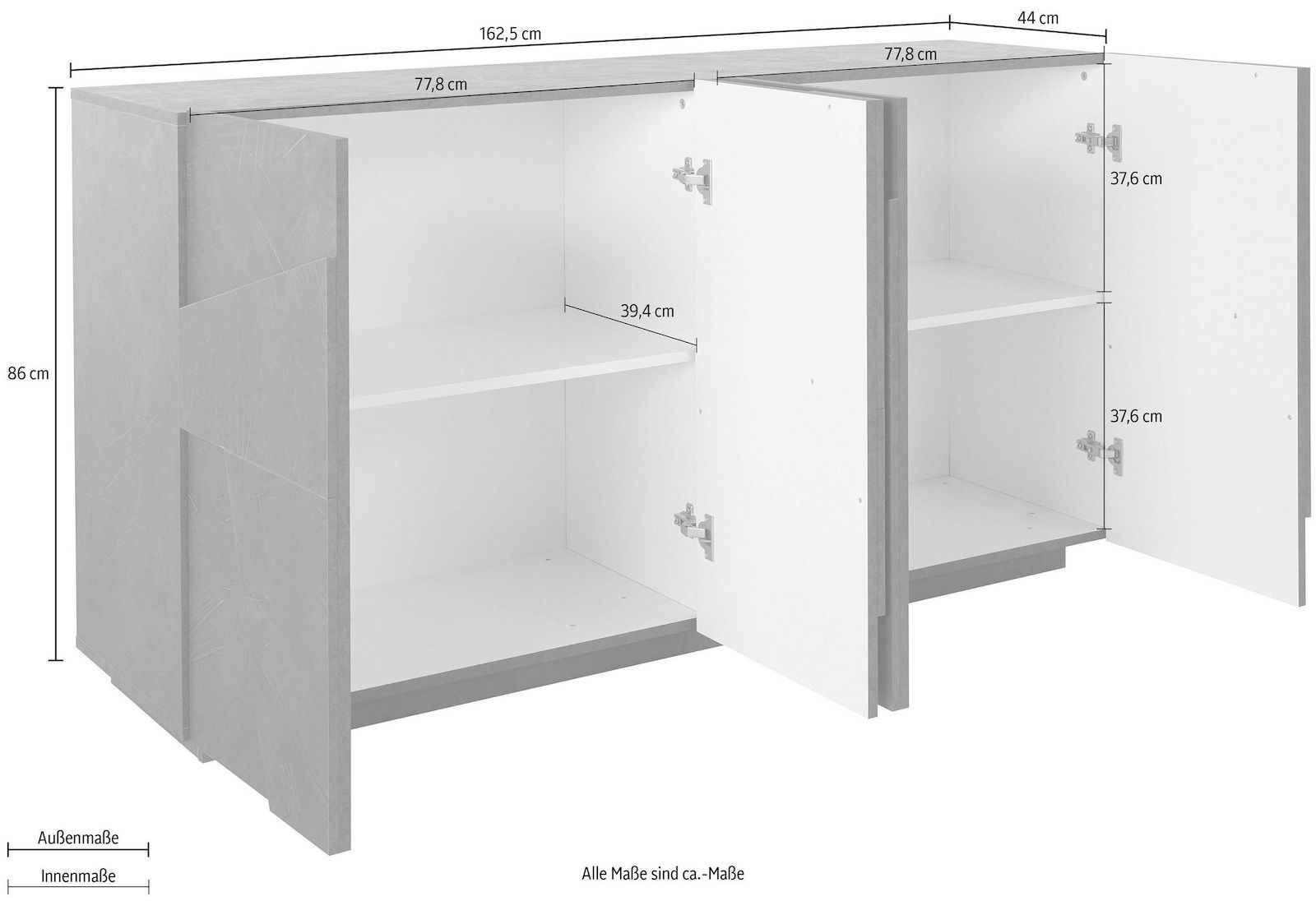 Madia soggiorno Taylor 4A White