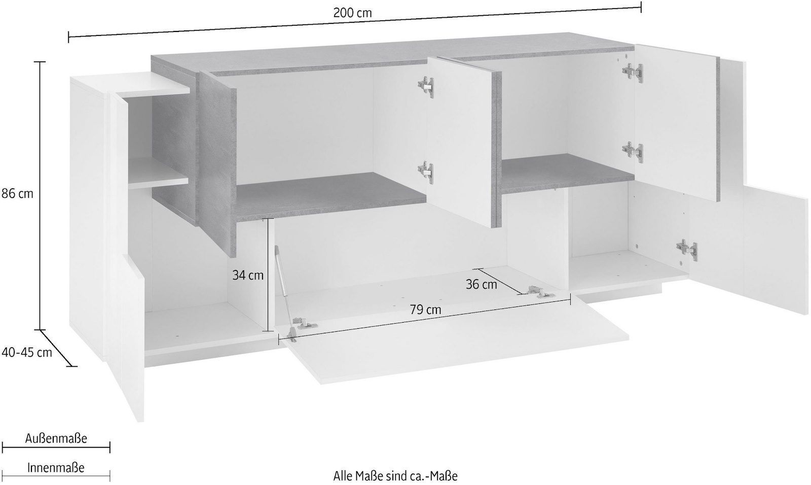Madia cucina design moderno Lukas 3A/4A WS