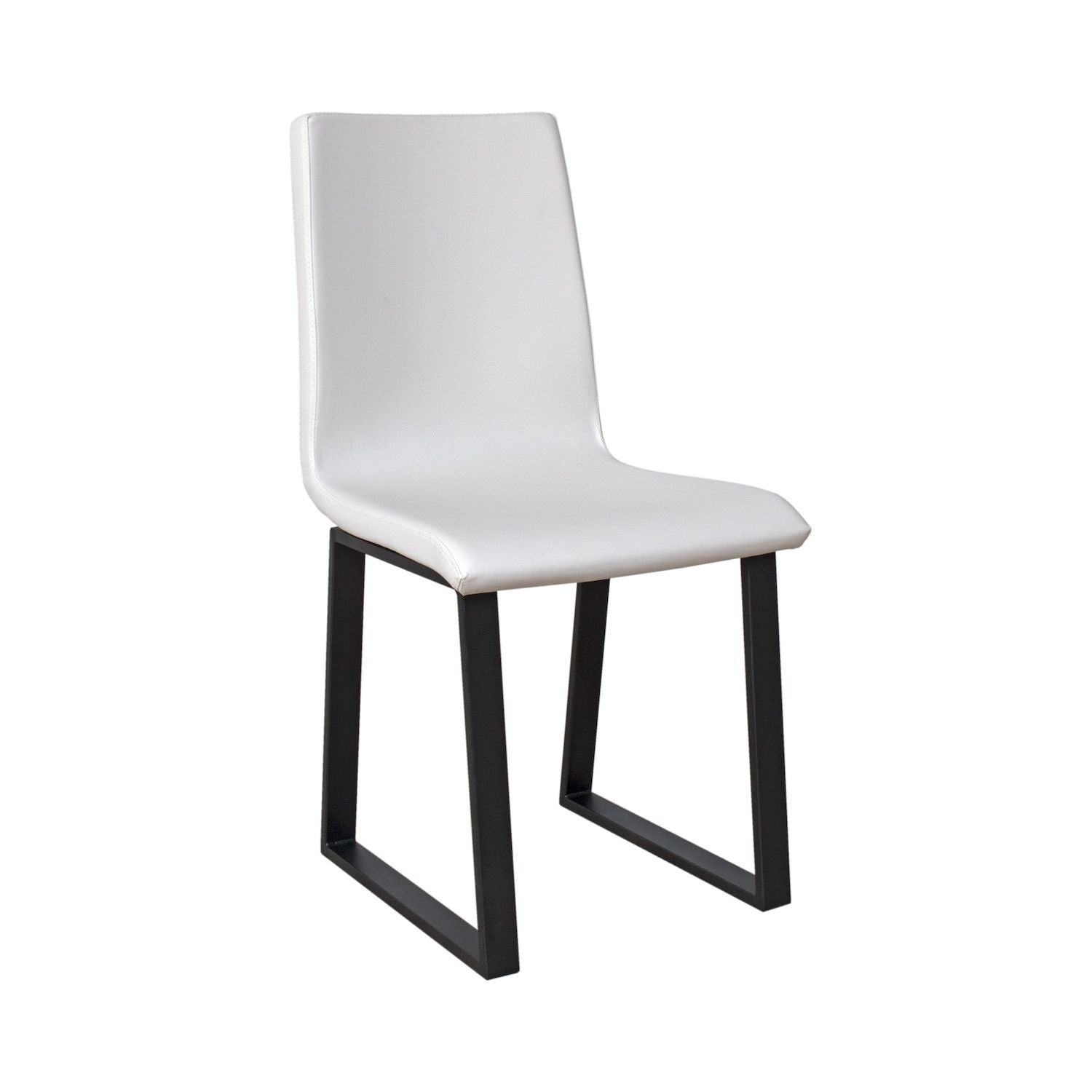 Sedia a slitta in metallo e similpelle Kenny