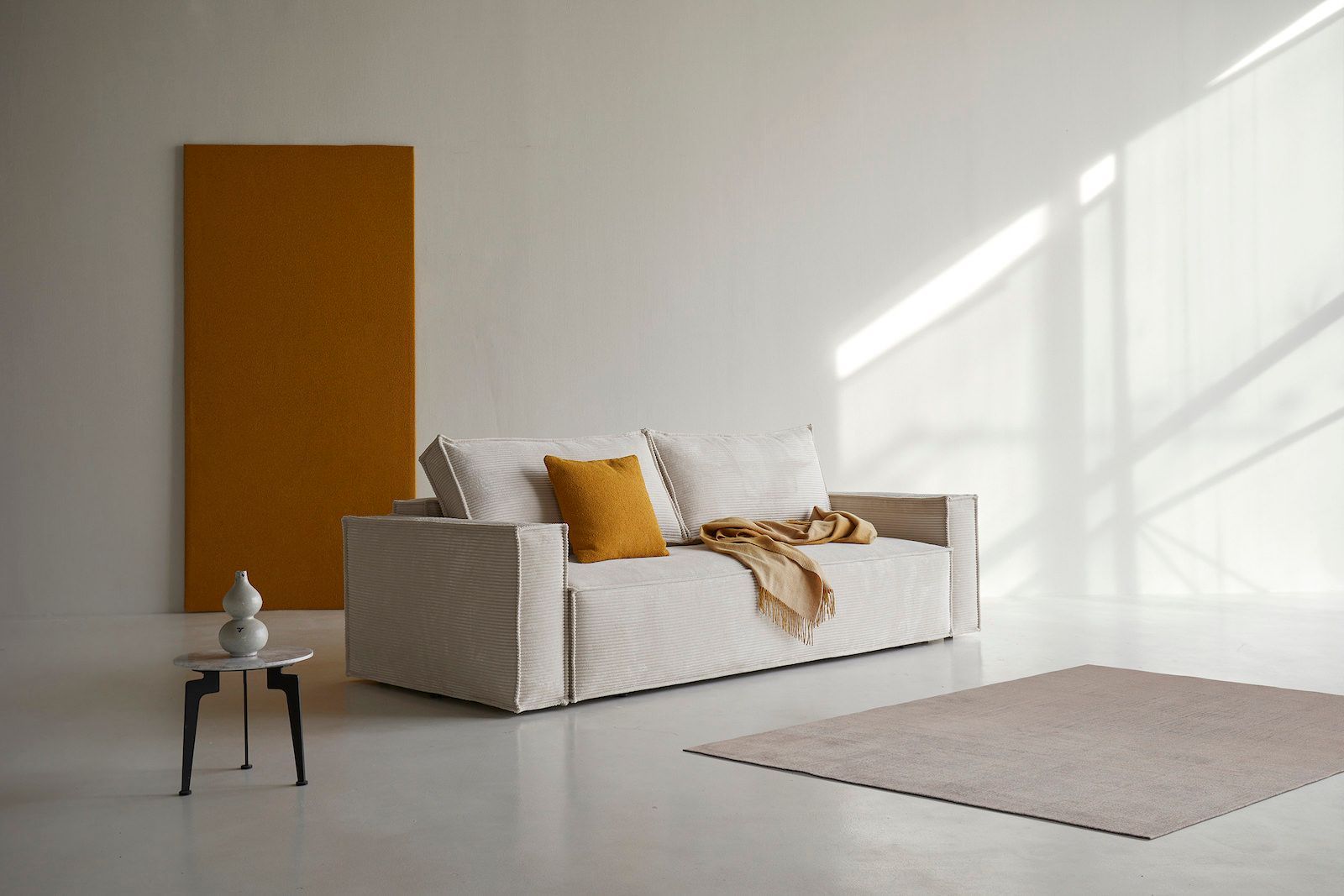 Divano letto matrimoniale Newilla - 594 Corduroy Ivory