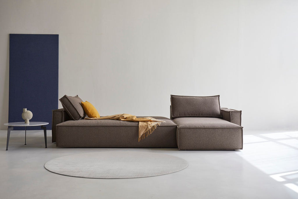 Divano letto matrimoniale Newilla - 530 Bouclé Taupe