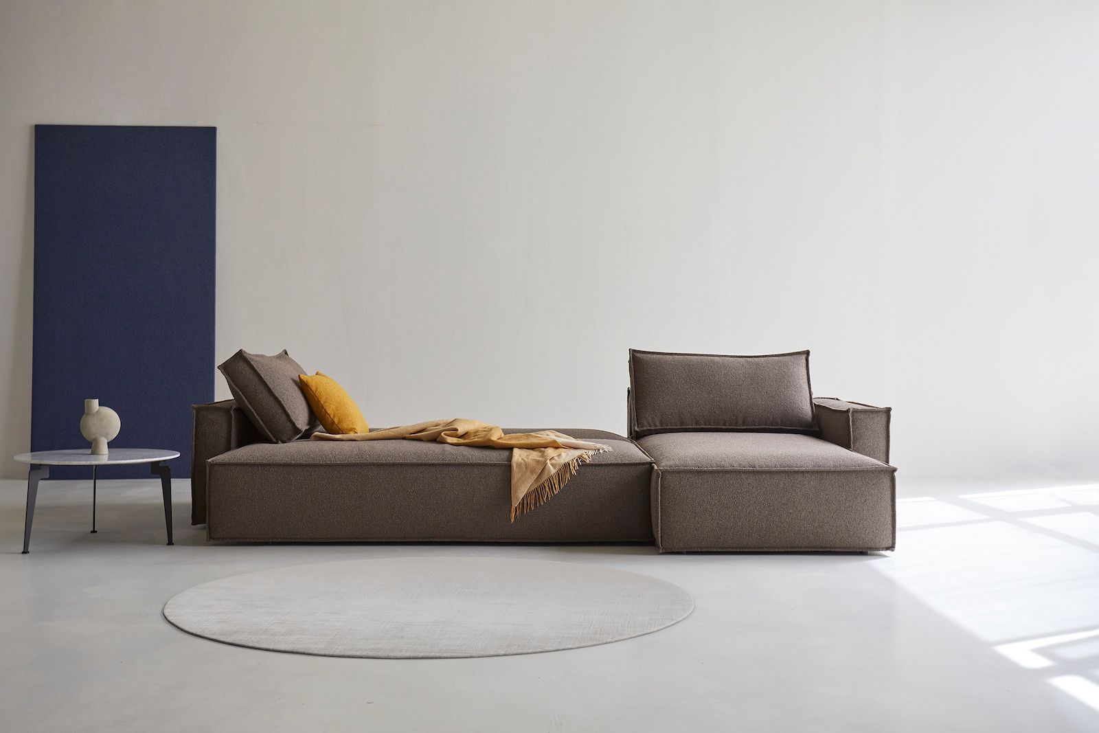 Divano letto matrimoniale Newilla - 530 Bouclé Taupe