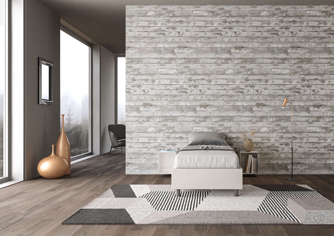 Letto singolo contenitore sommier rivestito in ecopelle Dynasty