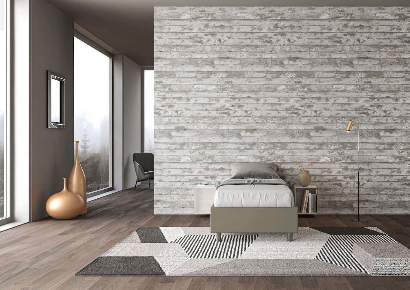 Letto singolo contenitore sommier rivestito in ecopelle Dynasty