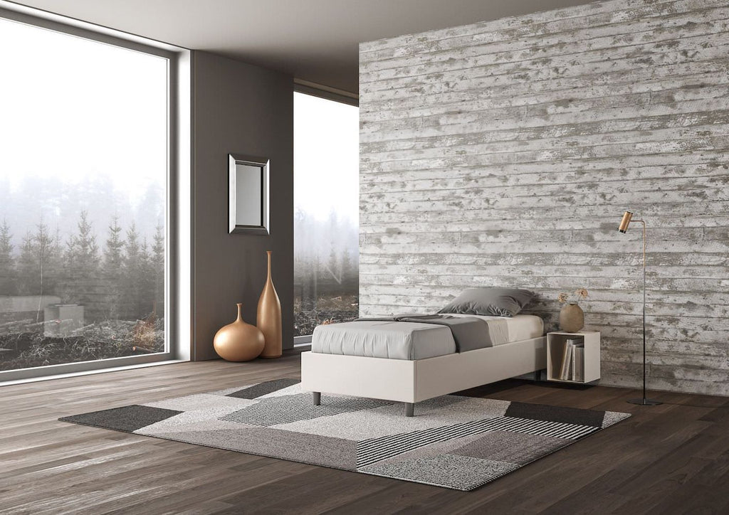 Letto singolo contenitore sommier rivestito in ecopelle Dynasty