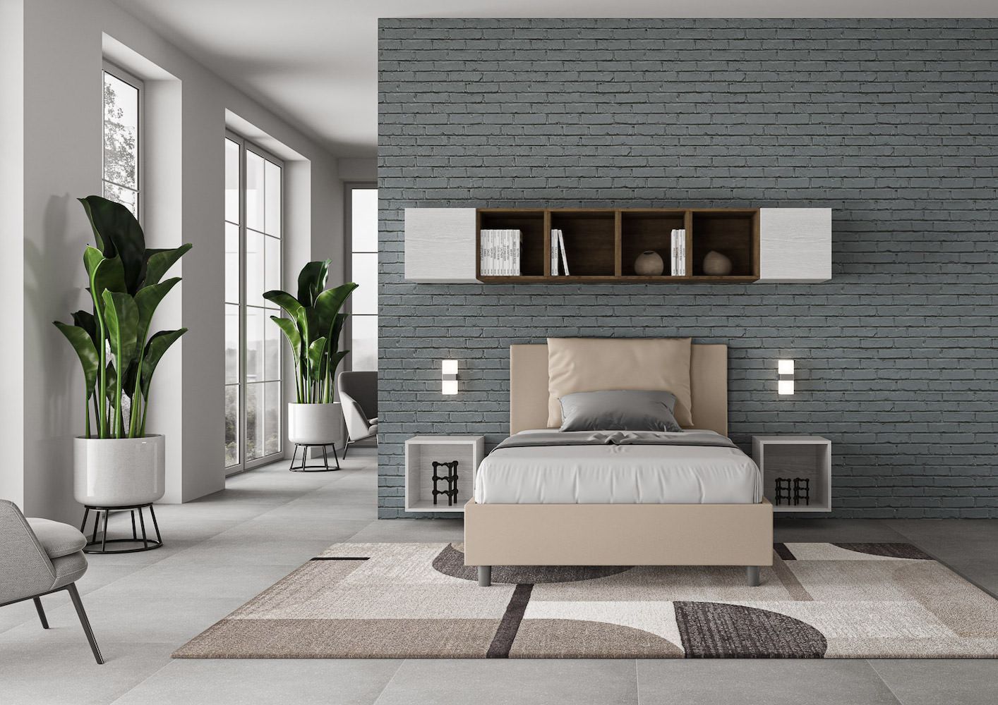 Letto con contenitore una piazza e mezza Brignoles