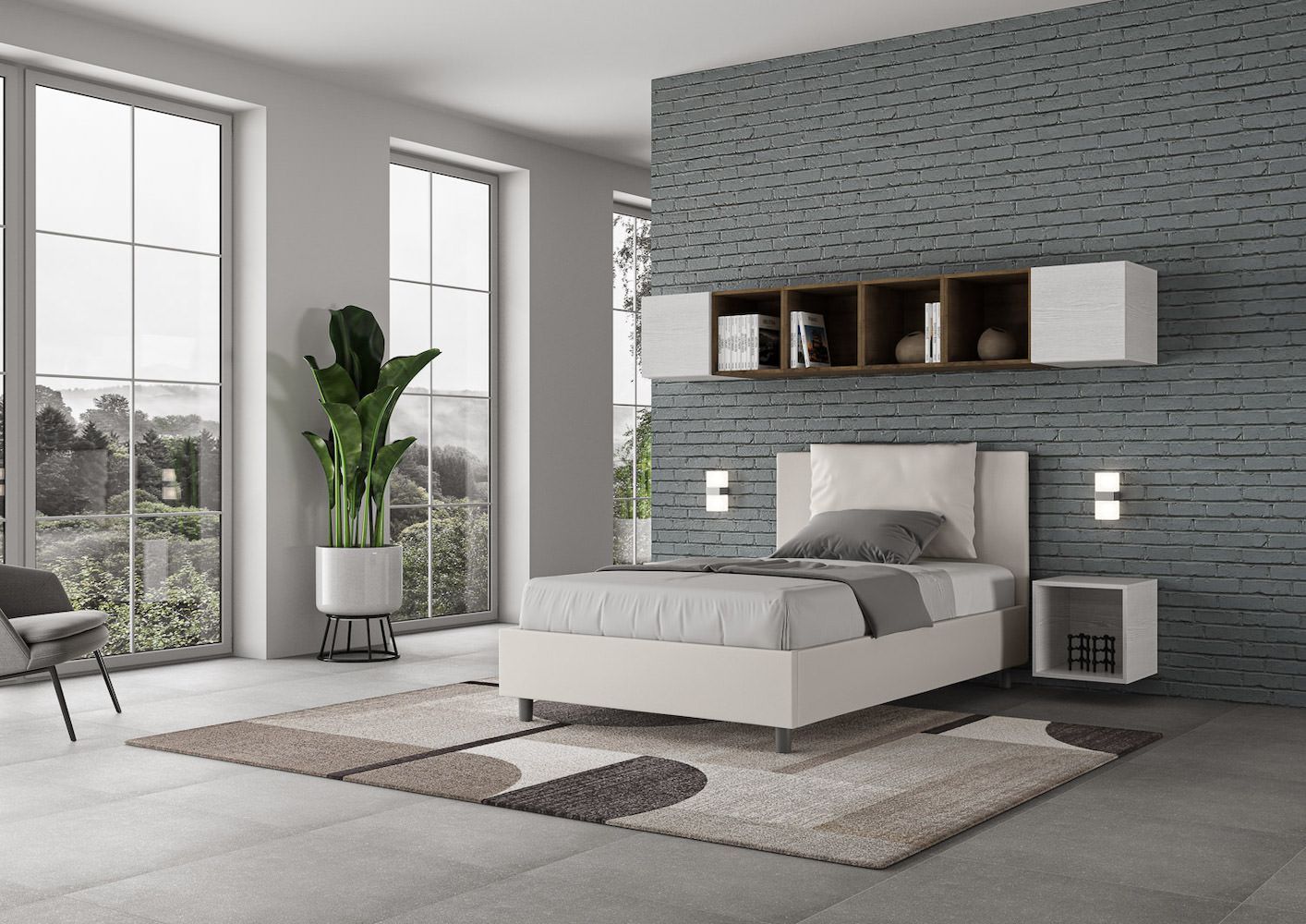 Letto con contenitore una piazza e mezza Brignoles