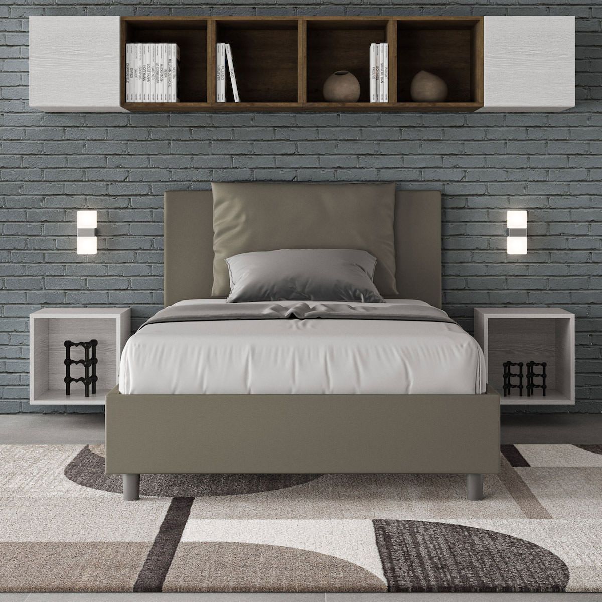 Letto con contenitore una piazza e mezza Brignoles