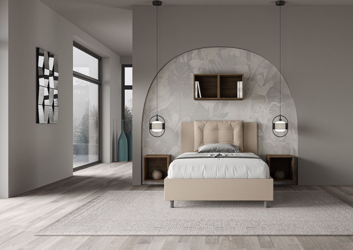 Letto ad una piazza e mezza con contenitore Martigues