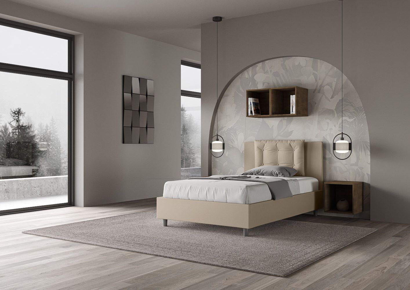 Letto ad una piazza e mezza con contenitore Martigues